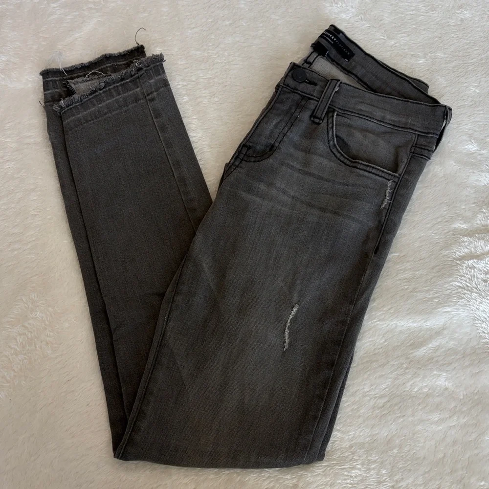 Flying Monkey Charcoal Distressed Skinny Jeans | Size 25